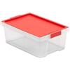 TATAY Scatole Plastica con Coperchio 7 L Multiuso - Style | Coperchio con Cerniera Incluso | Design Impilabile e Leggero | Plastica BPA Free | 25x36x13,5 cm, Rosso