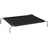 PawHut Lettino per Cani da Interno ed Esterno, Cuccia Estiva Brandina per Cani, Tessuto Traspirante Nero, 130x90x20cm