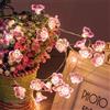JZK 3m Bianca calda catena luminosa led solare fiori rosa stringa lucine fatato luci filo di rame impermeabile esterna interno per giardino Natale festa decorazione matrimonio camera da letto