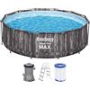 Bestway 5614X Set Piscina Fuori Terra Steel Pro MAX Rotonda da 366x100 cm