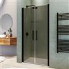 DEGHI Box doccia nicchia 105 cm saloon con vetro anticalcare bronzato e profilo nero 195h - Lost