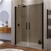 DEGHI Box doccia nicchia 140 cm saloon con vetro anticalcare bronzato e profilo nero 195h - Lost