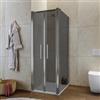 DEGHI Box doccia 90x70 apertura saloon con vetro anticalcare fumè e profilo cromo 195h - Lost