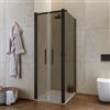 DEGHI Box doccia 90x70 apertura saloon con vetro anticalcare bronzato e profilo nero 195h - Lost
