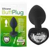 You2Toys Plug Anale con Gioiello Bianco - Dildo Anale Cuore in Silicone (Nero)