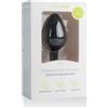 Easytoys Diamond - plug anale nero con pietre bianche (medio)