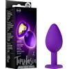 Temptasia S - plug anale cuore pietre dorate (viola) - piccolo