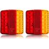 SPARKMOTO 2 x Fanali posteriori rimorchio led impermeabile,fari posteriori trattore,fanali posteriori camper,luci posteriori rimorchio led,12V 24V universale, 5 Funzioni,ECE EMC Omologazione