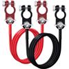HuaLiSiJi Cavi Inverter Batteria 12V 24V Cavi Batteria Auto con Occhielli 6mm² 5AWG SC6-8, per Auto, Camion, Solare, Marine, Moto (10AWG 1m)