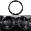 JNNJ Coprivolante Auto, Coprivolante in Pelle Microfibra, Copri Volante Antiscivolo Traspirante Durevole, Universale Protezione Custodia Volante Auto per Maggior Parte Macchina Autocarri(Nero)