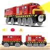 LiRiQi Rail Treno Elettrico per Bambini, passeggeri, Locomotiva ad Azione a Batteria, Set di proiettili per Motore Compatibile Thomas Brio, Regali Giocattolo educativo, Rosso