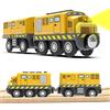 LiRiQi Treno Elettrico per Bambini, Rail Treno passeggeri, Locomotiva ad Azione a Batteria, Set di proiettili per Motore Compatibile Thomas Brio, Giocattolo educativo Regali Bambini Giallo