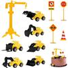FANTESI Decorazione per torte da cantiere, 12 pezzi escavatori per torte, veicoli da cantiere, cartelli stradali per bambini, giocattolo da cantiere, decorazione per cuccioli e escavatori giocattolo