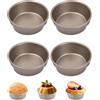 Azonelife 4 PCS Teglie da Forno Rotonde -Ø11 cm/Altezza 4 cm- Stampi per Torte Tonde Antiaderenti, Tortiere Rotonda in Acciaio al Carbonio, Teglia da forno rotonda con Rivestimento Antiaderente per Dessert Vari