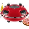 Steinborg Forno elettrico per pizza con pietra da 32 cm, 390 °C, forno per pizza, stazione per pizza elettrica, griglia per pizza, timer, 5 livelli, 1200 Watt, forno per pizza