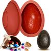 Webake Stampo per uova di dinosauro di Pasqua in silicone grande, 2 pezzi 3D rotabile gigante per uova di cioccolato con 1 martello per decorazioni pasquali, caramelle, torte e dolci