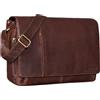 STILORD Elias Borsello Uomo Tracolla Pelle Grande Borsa tracolla pelle vintage Borsa studente cuoio Cartella ufficio PC 15,6 Colore:maraska - marrone scuro