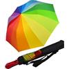 iX-brella Ombrello tascabile XXL 124 cm in fibra di vetro con sistema automatico, arcobaleno, 124 cm, Ombrello tascabile XXL