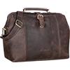 STILORD 'Johannes' Borsa Medico Vintage in Pelle - Viaggio Retrò, da Casa con Chiusura Antica, Colore:marrone scuro