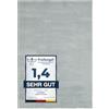 andiamo Tappeto Arezzo lavabile, per soggiorno, sala da pranzo, facile da pulire, elegante, confortevole, in pelliccia, tinta unita, 80 x 200 cm, grigio