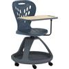 Flash Furniture Sedia da scrivania Mobile con Rotazione a 360 Gradi e vano portaoggetti sotto Il Sedile, Grigio Scuro, Set di 1