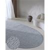 Villeroy & Boch Tappeto di lana Francois ovale, naturale, tessuto a mano e naturale, per soggiorno, camera da letto, sala da pranzo, corridoio, cucina, argento, 160 x 230 cm
