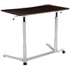 Flash Furniture Scrivania ergonomica per computer, per posizione eretta/seduta, in PVC, plastica e acciaio, pannello di fibra a media densità, legno scuro con venature, set da 1 pezzo