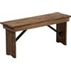 Flash Furniture Hercules - Panca pieghevole da fattoria, in pino massiccio, stile rustico, 101,6 x 30,5 cm