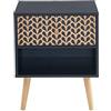 BAÏTA CAPUCINE01 Comodino, Vinile, Nero, L40cm