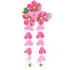 Kawaii-Story C-114-3 Rosa fatto a mano Sakura Cherry Blossom Tessuto Fiori Nappe Fermaglio per capelli Fermaglio per capelli Geisha giapponese Kimono Accessorio