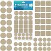 shinfly Set di 60 Feltrini Adesivi per Mobili Sedie, Sottosedie Rotondi Quadrati, 3mm di Spessore, Antiscivolo, per Mobili Pesanti, Beige