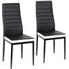 LANTUS Set 2 sedie impilabili Modello per Cucina Bar e Sala da Pranzo, Robusta Struttura in Acciaio Imbottita e Rivestita in Finta Pelle,2 pezzi (nero + bianco)
