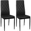 Homewell Set di 2 sedie da pranzo ergonomiche con telaio in acciaio, pelle PVC di alta qualità con spugna ispessita, mobili per casa e cucina (2, modello 4, nero)