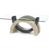 STONES HOME FURNITURE Tavolino Olimpia in pietra bianca e grigia FS/080/WAGS/A
