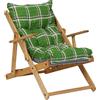 LIBEROSHOPPING.eu - LA TUA CASA IN UN CL Poltrona Pieghevole sdraio in legno Abete 3 Posizioni Cuscino tessuto Imbottito per soggiorno giardino made in italy - RELAX (Verde)