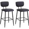 Nusetx Sgabelli da Bar, Set di 2 Sgabelli Cucina, Moderni Sedie Alte da Pranzo con Poggiapiedi e Schienale Altezza, Sedile 65cm, Nero