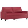 vidaXL Divano a 2 Posti Rosso Vino 140 cm in Similpelle, divano, divano a due posti in similpelle, divano a due posti, divano imbottito