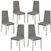 KEVO Set di 6 sedie da pranzo SGS Tested, sedie da sala da pranzo, seduta imbottita spessa, sedie per sala da pranzo, sedie moderne da pranzo, 6 pezzi (grigio)