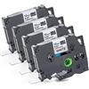 Anstore 4 nastri per etichettatura per Brother TZ231 TZ-231 TZE231 TZE-231 P-Touch 1010 1000 s d400 h100lb 900 PTOUCH nastro colore 12 mm nero su bianco nastro 12 mm x 8 m