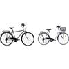 Discovery Bicicletta Uomo, Bici Trekking Manhattan 28'' Cambio Shimano 6 velocità, Colore Metal, Silver Metallizzato, 28 & 26%22, City Bike Donna 26'' -Colore Bianco