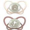 nip - Butterfly Night | 16-32 mesi | Confezione da 2 pezzi | Ciuccio per bambini adatto all'allattamento e ai denti con bottone luminoso con scatola ciuccio. Ciuccio sostenibile con morbido tettarella