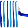 Dental Aesthetics Spazzolino sottile per la pulizia degli spazi stretti degli apparecchi dentali (conf. da 6) ~ Spazzolini blu per apparecchi ortodontici e ponti
