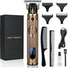 URAQT Tagliacapelli Professionale, Trimmer Capelli Barba Elettrica Trimmer con Display LCD, USB Ricaricabile Rasoio Elettrico Capelli T-Blade Tagliacapelli Uomo Kit Adatto per Casa e Barbiere(B)