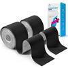 YANGTSUNG Nastro Kinesiologico, 2 rotoli 5cm x 5m Tape Kinesiologico, Tape Sportivo Impermeabile ed Elastico, Kinesio Taping Nastri Amici Della Pelle per Ginocchio Spalla Gomito