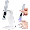 Asimebesty Mini Lampada UV LED Unghie, Lampada UV Unghie Piccola 3W, Lampada Gel Unghie con Supporto, 20/60/90S Timer, Ricaricabile Portatile Torcia per unghie Gel Asciugatura Rapida Blu