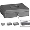 ARREGUI Elegant C9246 Cassetta di sicurezza con chiave per contare e trasportare denaro | Cassetta Portavalori in acciaio con vassoio Portamonete | Cassaforte portatile de 30 cm di larghezza | Grigio