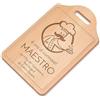 Maverton Tagliere rettangolare di legno incisione personalizzata - Battilardo con manico - Set per cucina - tagliere classico per aperitivi per uomo - 38 x 23 cm - Padella