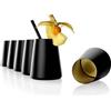 Stölzle Lausitz Bicchieri Nero/Oro Power Set 6pz, 380ml - Bicchieri moderni per acqua, vino, cocktail e succo - Cristallo di alta qualità, resistenti e lavabili in lavastoviglie - Made in Germany