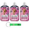 Beni Culinari 3 x Coccolino XXL Ammorbidente Concentrato Sensazione Seta, ammorbidente concentrato, 76 lavaggi, 1750 ml + portachiavi Beni Culinari