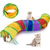 Baguuaray Tunnel Per Gatti, Tubo Animali Pieghevole Giochi Gatto Interattivi S Tunnel Tubo per Gatto Gioco per Interno ed Esterno per Cani, Gatti, Conigli Giocattolo (S-Colorful)